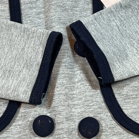 🎀Little Baby Girls Grey with Navy trim Dress Size 100 (3T) - Picture 4 of 7